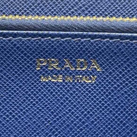PRADA Blue Leather Saffiano Wallet - Picture 5 of 11